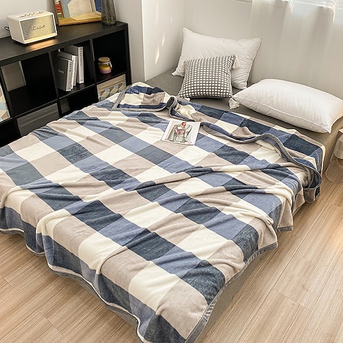 Plüschdecke, dick, aus milchigem Samt, Korallenfleece, Flanell, Sofadecke, Kuscheldecke, Bürodecke, warme Reisedecke, weiche Geschenkdecke, kleine Decke für Zuhause Image
