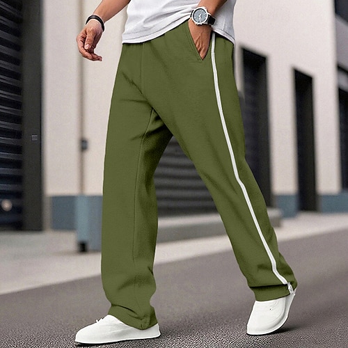 Herren Jogginghose Abreißhosen Trainingshose Gerade geschnittene Sweatpants Reißverschluss Elastischer Bund Einfarbig Komfort Atmungsaktiv Volle Länge Lässig Täglich Ferien Urlaub Sport Schwarz Image