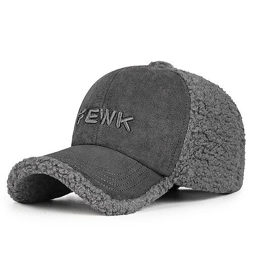 Herren Wintermützen Warme Wintermütze Winter-Baseball-Cap mit Ohrenklappen Winter-Baseballkappe Schwarz Weiß Baumwolle Spleißen Fleece Mode Moderne zeitgenössische Alltagskleidung Date Buchstabe Image