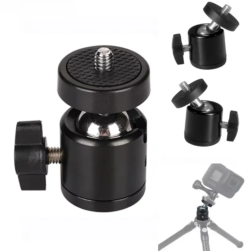 Universal 1/4 Schwenk Mini Kugelkopf Schraube Stativ Montieren Rotierenden Halterung Basis Adapter Für Kameras Stative Stehen Füllen Licht Halterung Image