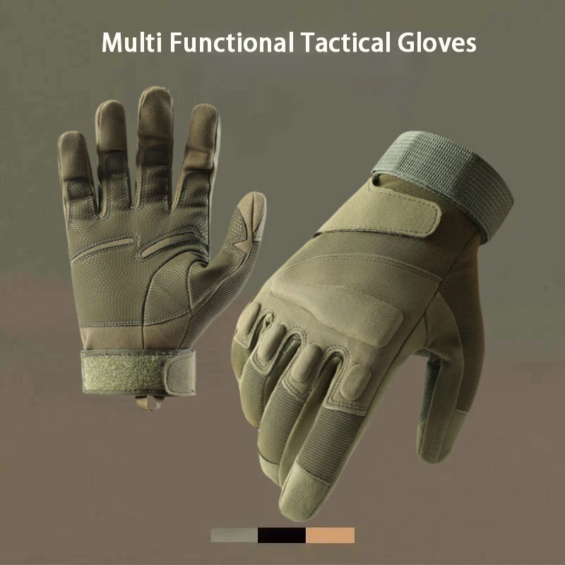 Gants tactiques de Sports de plein air pour hommes, robustes, respirants, résistants à l'usure, antidérapants, tous les doigts, cyclisme, gants de Sports extrêmes
