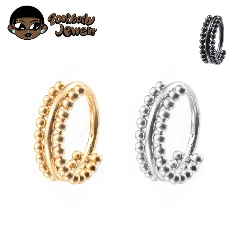 ASTM F136 Titan Nasenpiercing Schmuck 16G 8/10mm Nasenring Halbring gepflastert Clicke Knorpel Tragus Lippenpiercing Körperschmuck Image