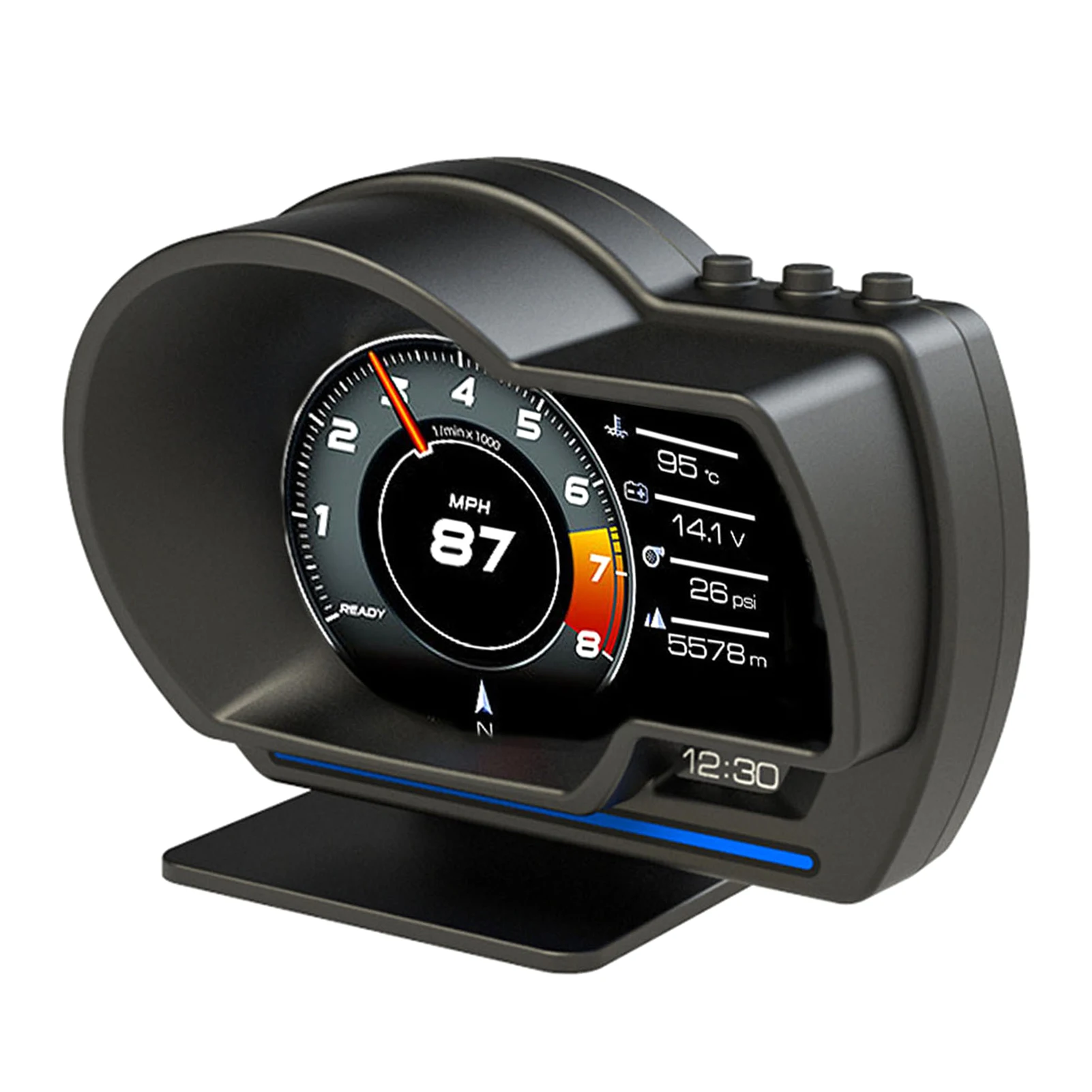 Auto-Head-Up-Display, OBDII + GPS Smart Gauge High-Definition-Tachometer, Auto-Diagnose-Tool, OBD-Fehlercode-Eliminierung Image