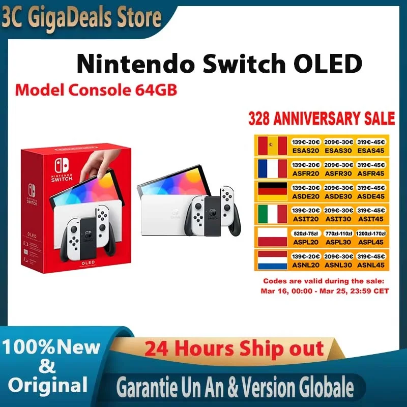 【Marke+】Nintendo Switch OLED-Spielekonsole 64 GB 7-Zoll-OLED-Display Image