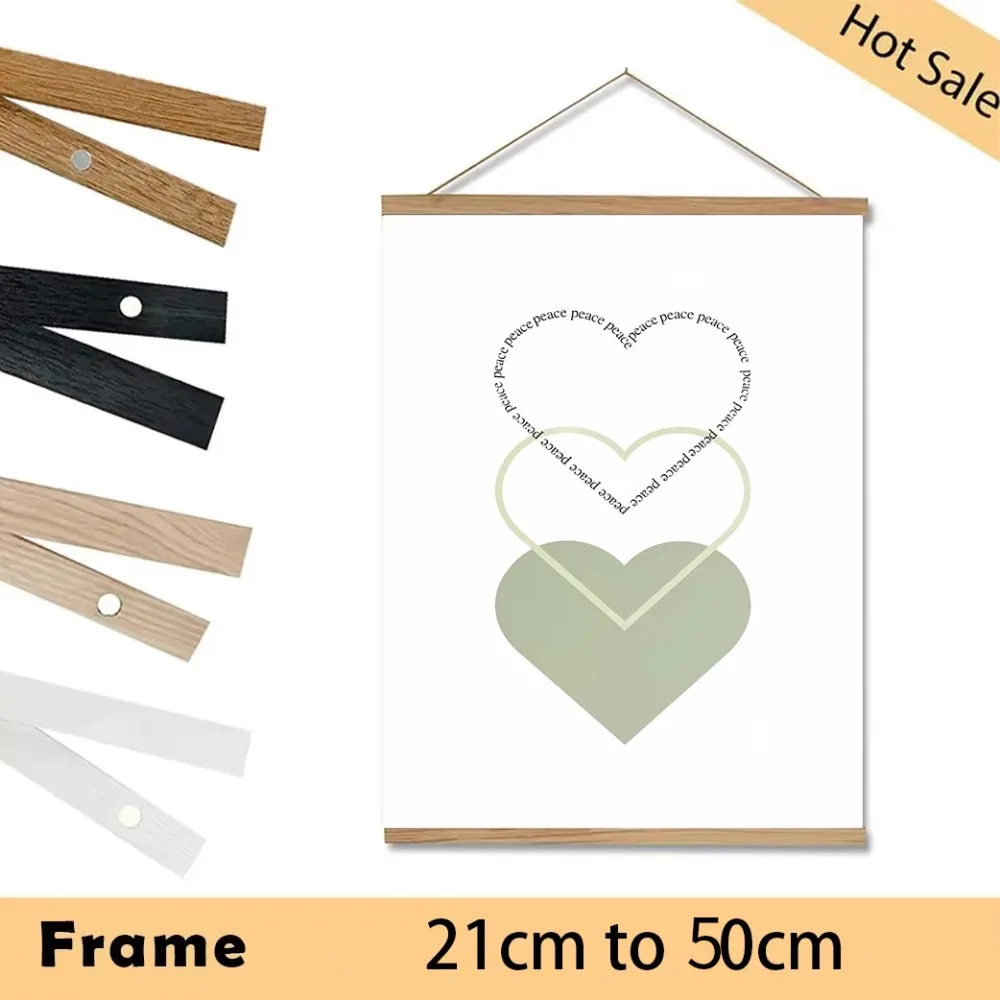 7 Farben 30 40 50 cm magnetischer Poster-Aufhänger Teak Schwarz Weiß Fotorahmen Leinwand Bilderrahmen Gold Schwarz Silber Eiche Wandrahmen Image