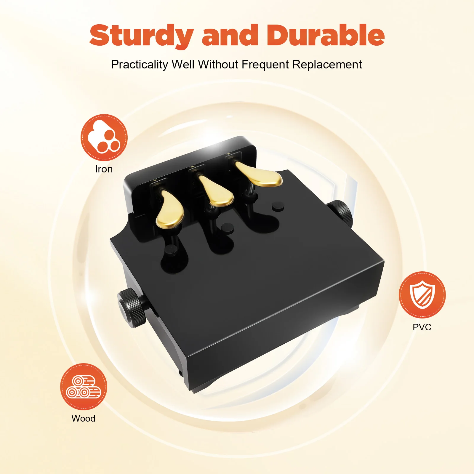 Piano Pedal Extender Kinder Pedal Effekt Bank mit 3 Pedalen Kinder Booster Hilfs pedal höhen verstellbar Image