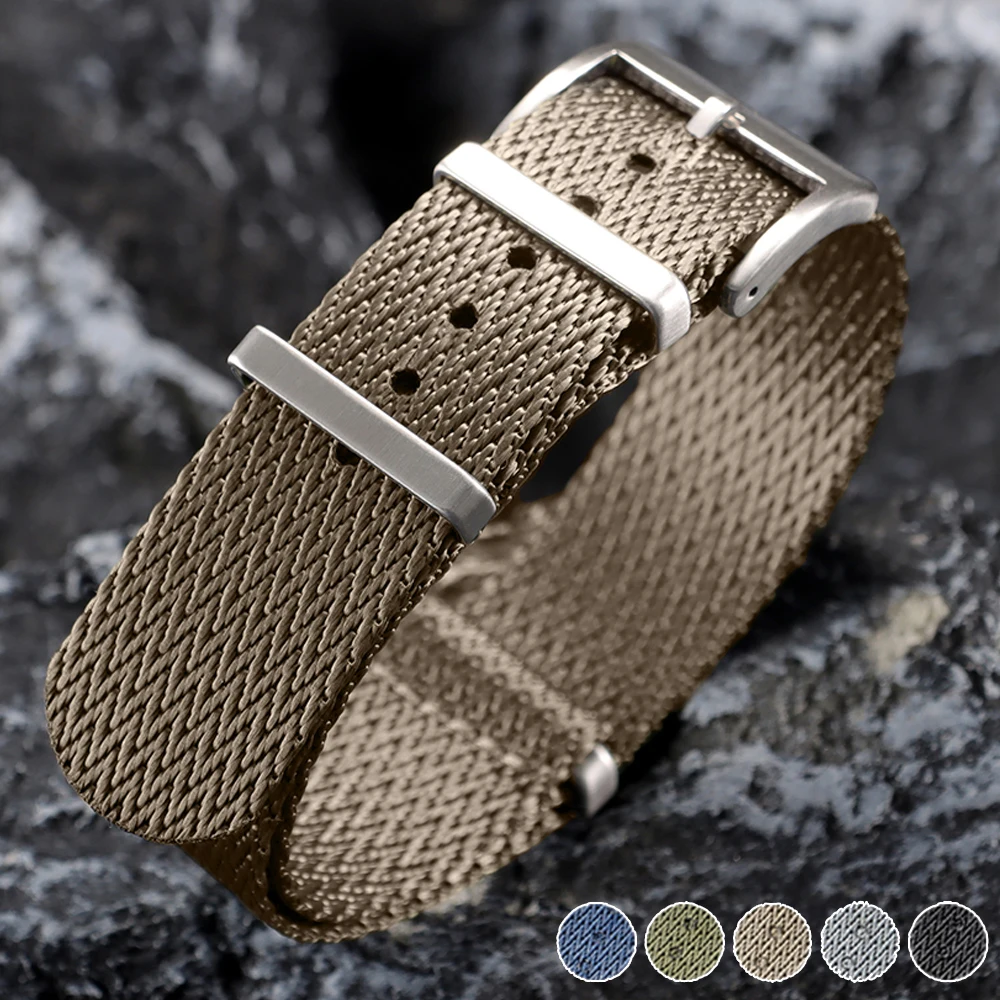 Army Military Uhrenarmband 18mm 20mm 22mm geripptes Nylon-Uhrenarmband für Omega Damen Herren Armband für Swatch-Gürtel Universalbänder Image