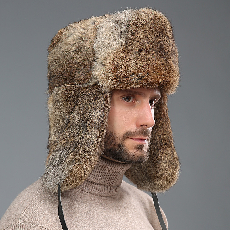 Men's Trapper Hat Ushanka Hat Aviator Hat Ear Flap Hat Winter Hats Black Brown Polyester Fleece Fashion Vintage Style Modern Contemporary Daily Wear Date Solid / Plain Color Thermal Warm Windproof