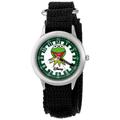 Disney By Ewatchfactory Kids Kermit the Frog Quartz Watch with White Dial Time Teacher Display and Black Nylon Strap W000162