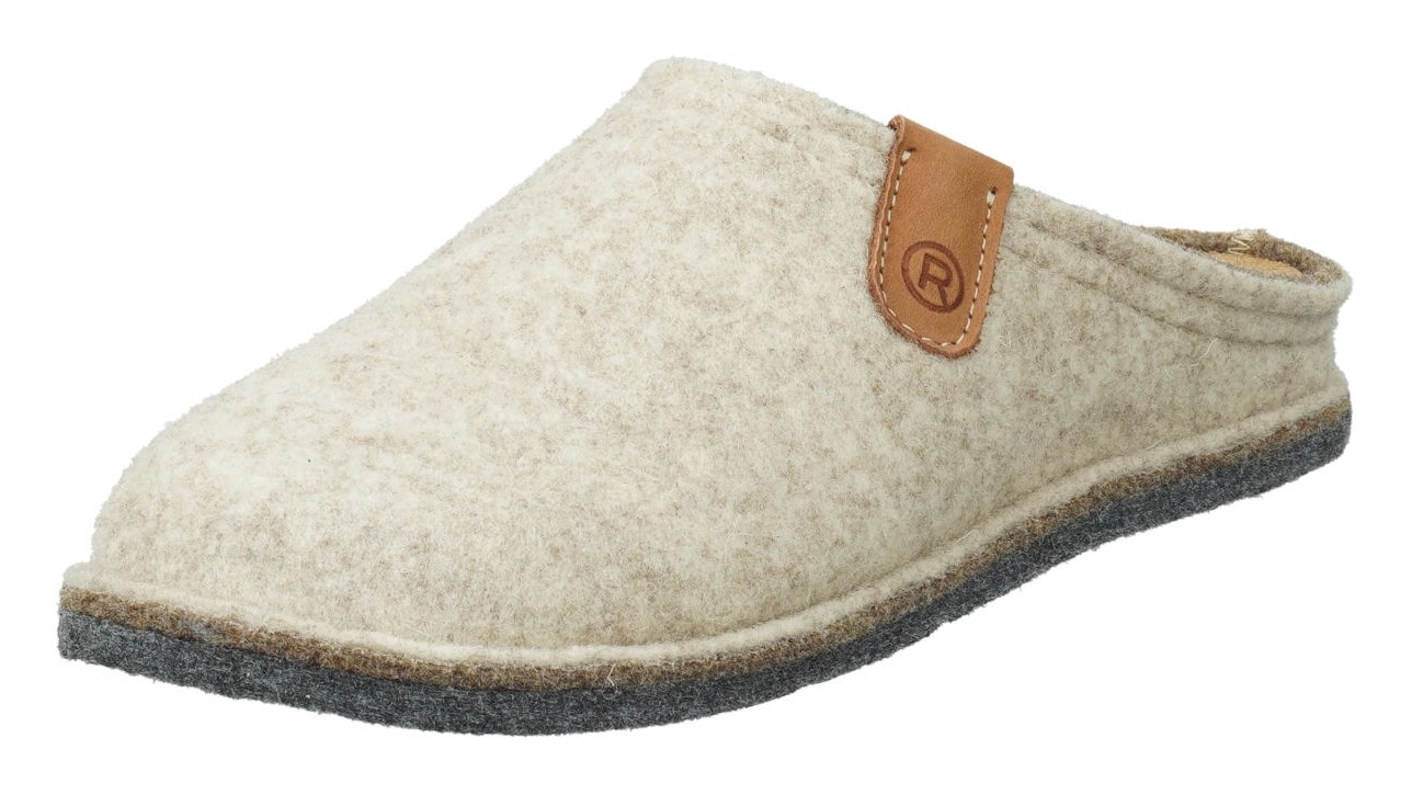 Pantoffel ROHDE "LUCCA", Damen, Gr. 36, beige (natur, meliert), Filz, Schuhe, Clog, Hausschuh, Homeslipper in melierter Optik