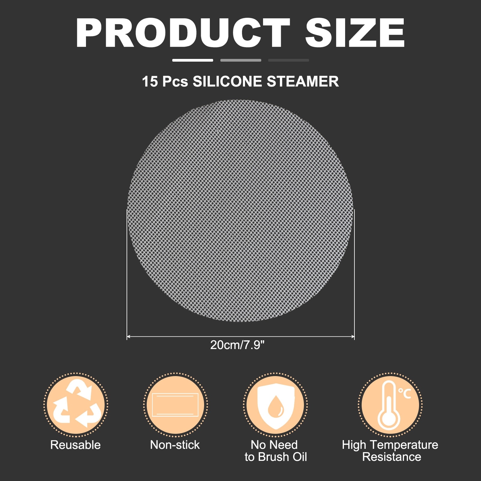 Silicone Steamer Liners, Bamboo Steamer Liner Non-Stick Silicone Air Fryer Steamer Liners - White