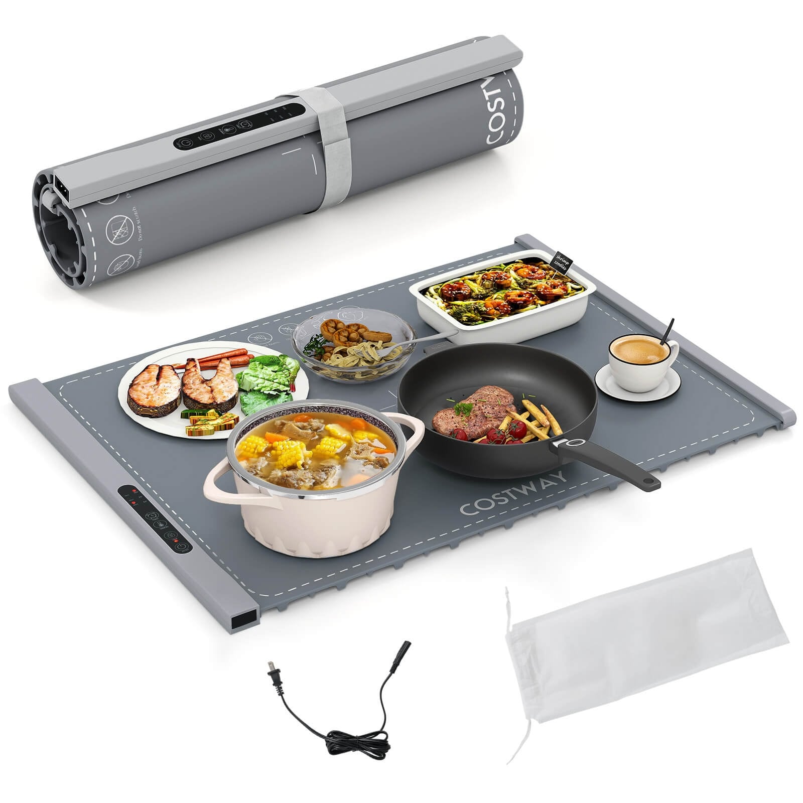 Costway Rollable & Portable Electric Warming Tray with Fasting Heating - See Details