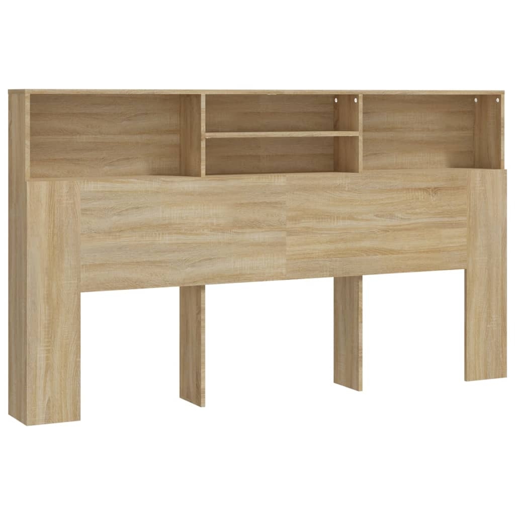 vidaXL Bett-Kopfteil mit Ablagen Sonoma-Eiche 180x19x103,5 cm Image