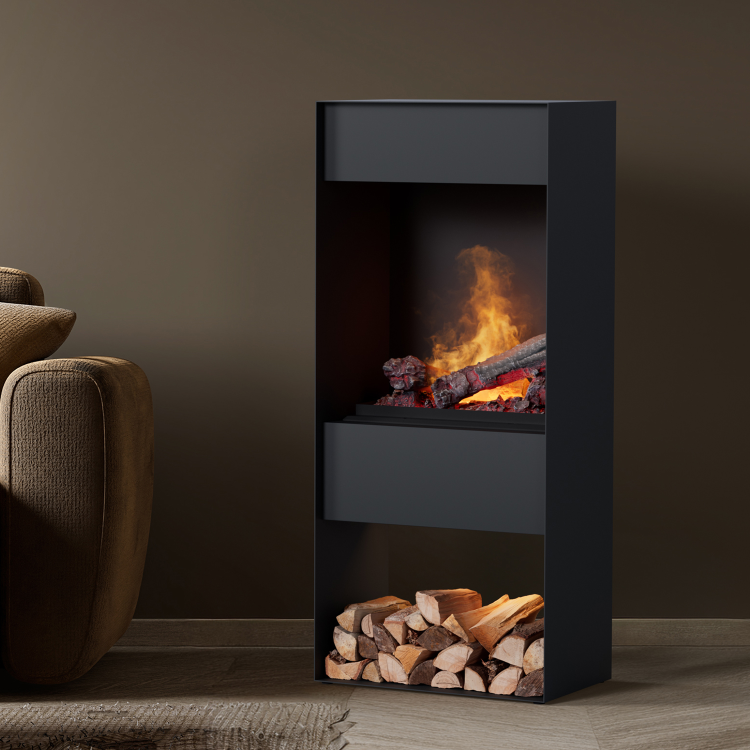 Noble Flame CORE [Elektrokamin Opti-myst]: Schwarz-grau Image