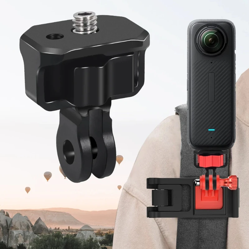 360 drehbare 1/4 Zoll Stativadapter-Knopfschloss-Schnellverschlusshalterung für GoPro 13 12 Insta360 X5 Go Ultra DJI OSMO 360 Pocket 3 Halter Image