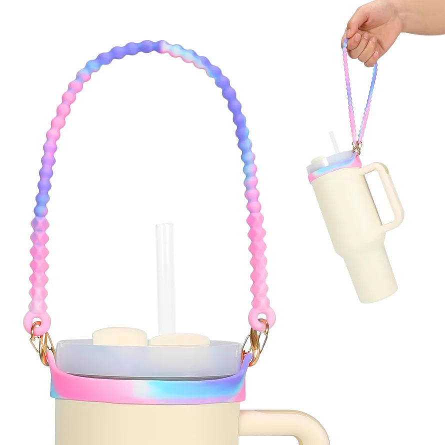 Wasserflaschengriff, Wasserflaschenschlinge, Trägerhalter, Riemen, weiches, langlebiges Silikon für die meisten 8-40-Unzen-Flaschen für Tassenzubehör Image