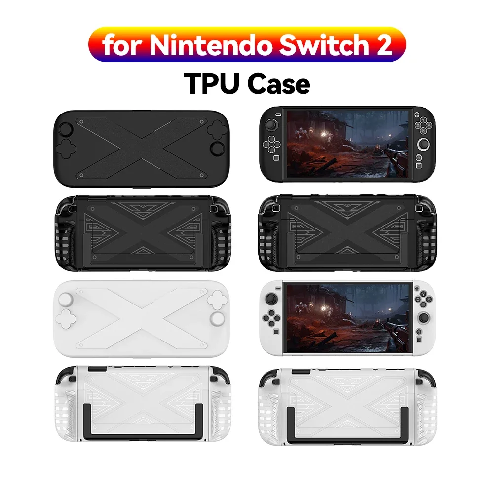 TPU + PC-Hülle, ergonomische Griff-Griffabdeckung, stoßfest, Anti-Drop, vollständige Schutzhülle, rutschfest, für Nintendo Switch 2 Image
