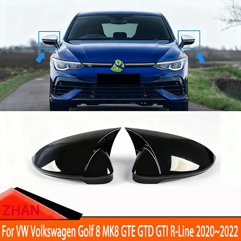Per VW Volkswagen Golf 8 MK8 GTE GTD GTI R-Line 2020-2022 Tappo di copertura specchietto retrovisore laterale Trim con clacson Car Styling Accessorio