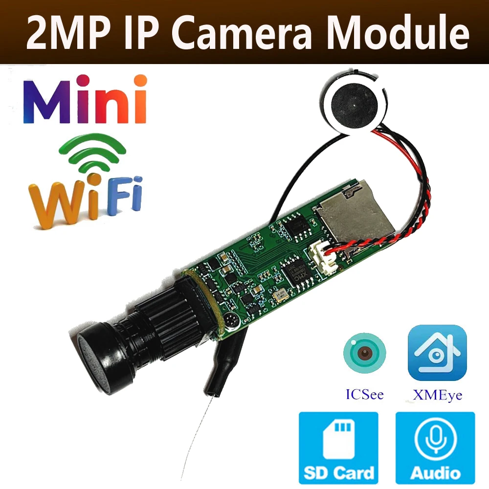 Icsee Xmeye DIY Mini Wifi P Kamera Modul Kleine Größe 1080P 3MP Drahtlose PCB Sicherheit P2P Cloud Zwei-wege Audio Industrie Smart Sdk Image