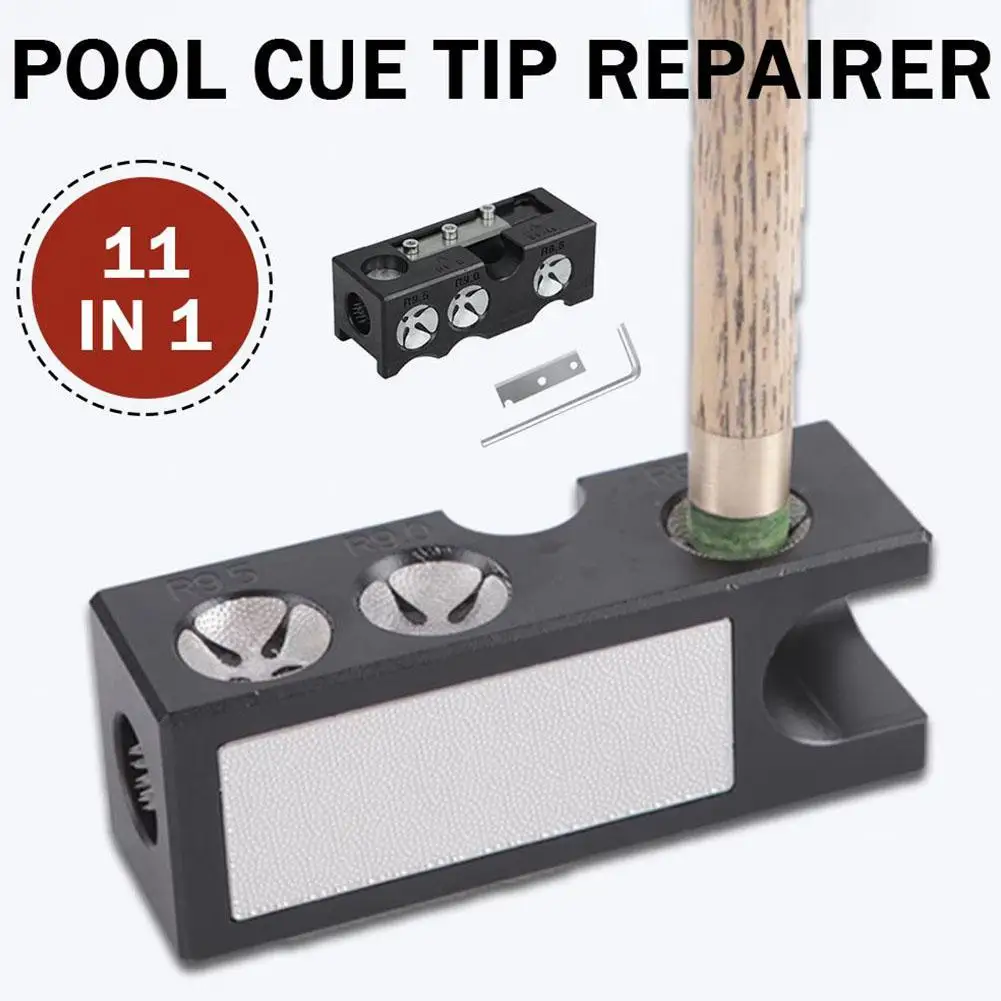 11-in-1 Billard Queue Kopf Reparatur Tragbare Billard Und Werkzeug Saubere Spitze Messer Queue Spitzer Polieren polnischen X7Q3 Image