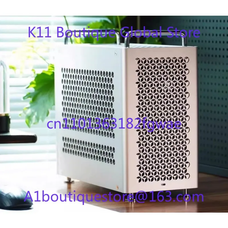 B2Pro Vollaluminium-MATX-Gehäuse, tragbare, kompakte Hand-PC-Gehäuse mit apfelinspiriertem Design für DIY-Desktop-Bausätze Image