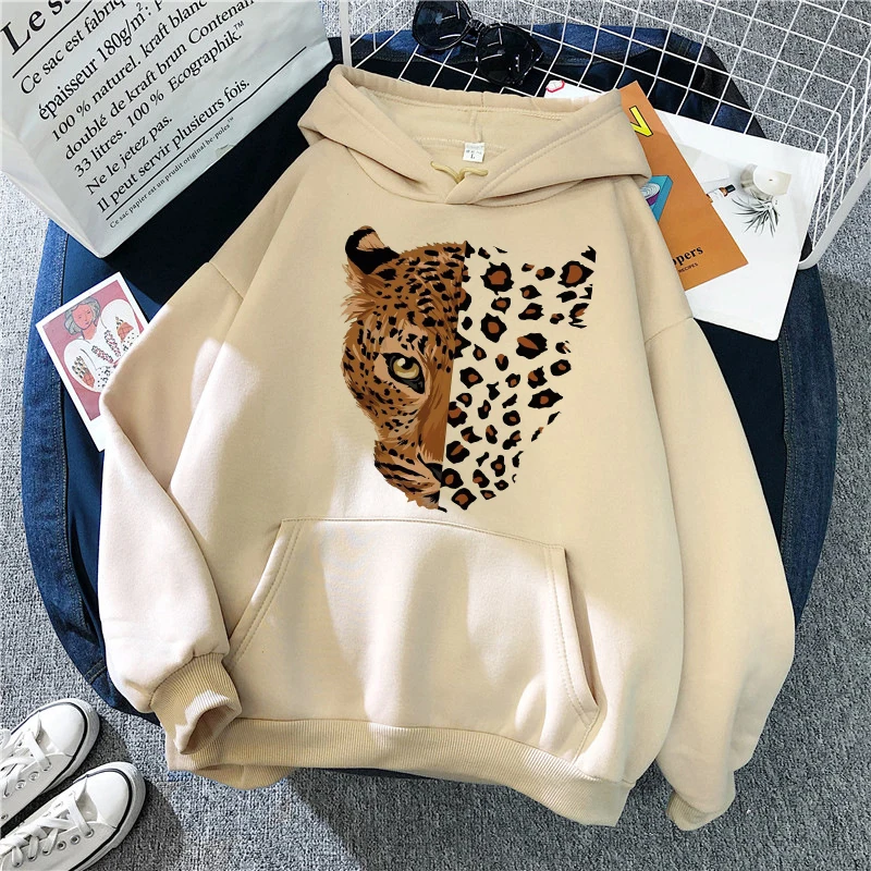Unisex Leopard Tiger Animal Print Kangaroo Pocket Hoodies Women's Funny Graphic Sweatshirts Autunm Winter Hoody Hooded Clothing
