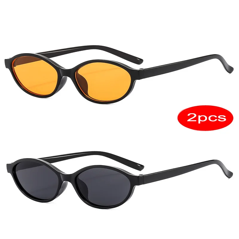 2-teiliges modisches ovales Sonnenbrillen für Damen und Herren, Punk-Sonnenbrille, Damenbrille, Oculos De Sol Image