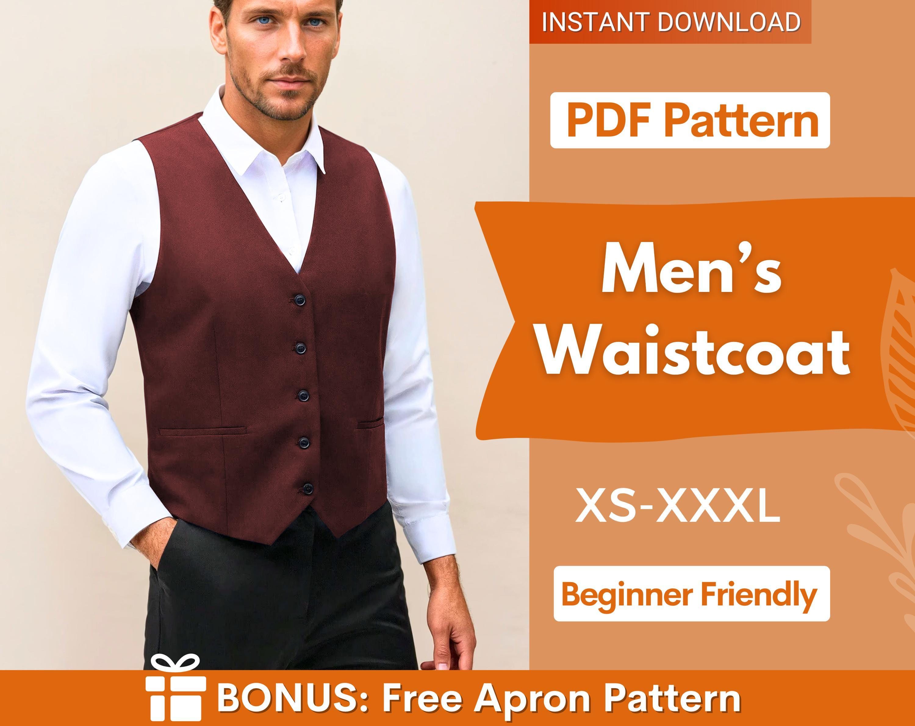 Modello di cucito per gilet da uomo / Modello di cucito per gilet da uomo / Gilet da uomo / Modello di cucito per gilet da uomo / Modello di top da uo