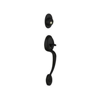 Schlage F92PLY622 Matt Black F-Series Plymouth Dummy Exterior Handleset from the F-Series F92-PLY