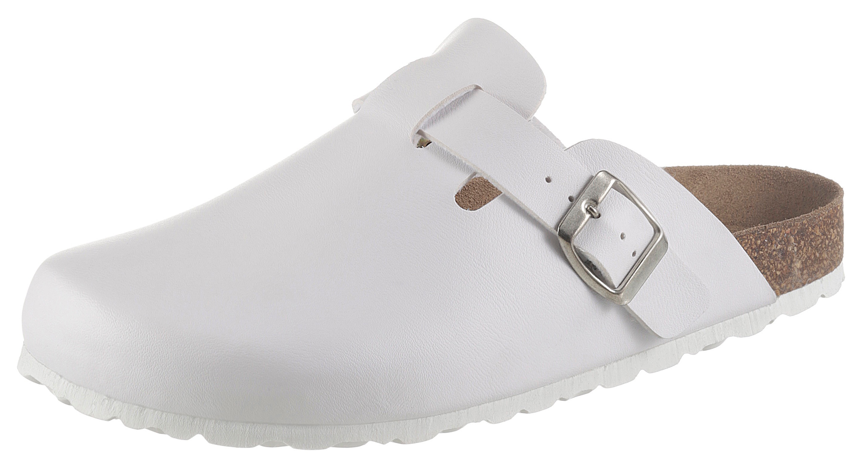 Clog ANISTON SHOES, Damen, Gr. 40, weiß, Lederimitat, unifarben, Schuhe Clog, Gartenschuh, Berufsschuh, Hausschuh in klassischer Form