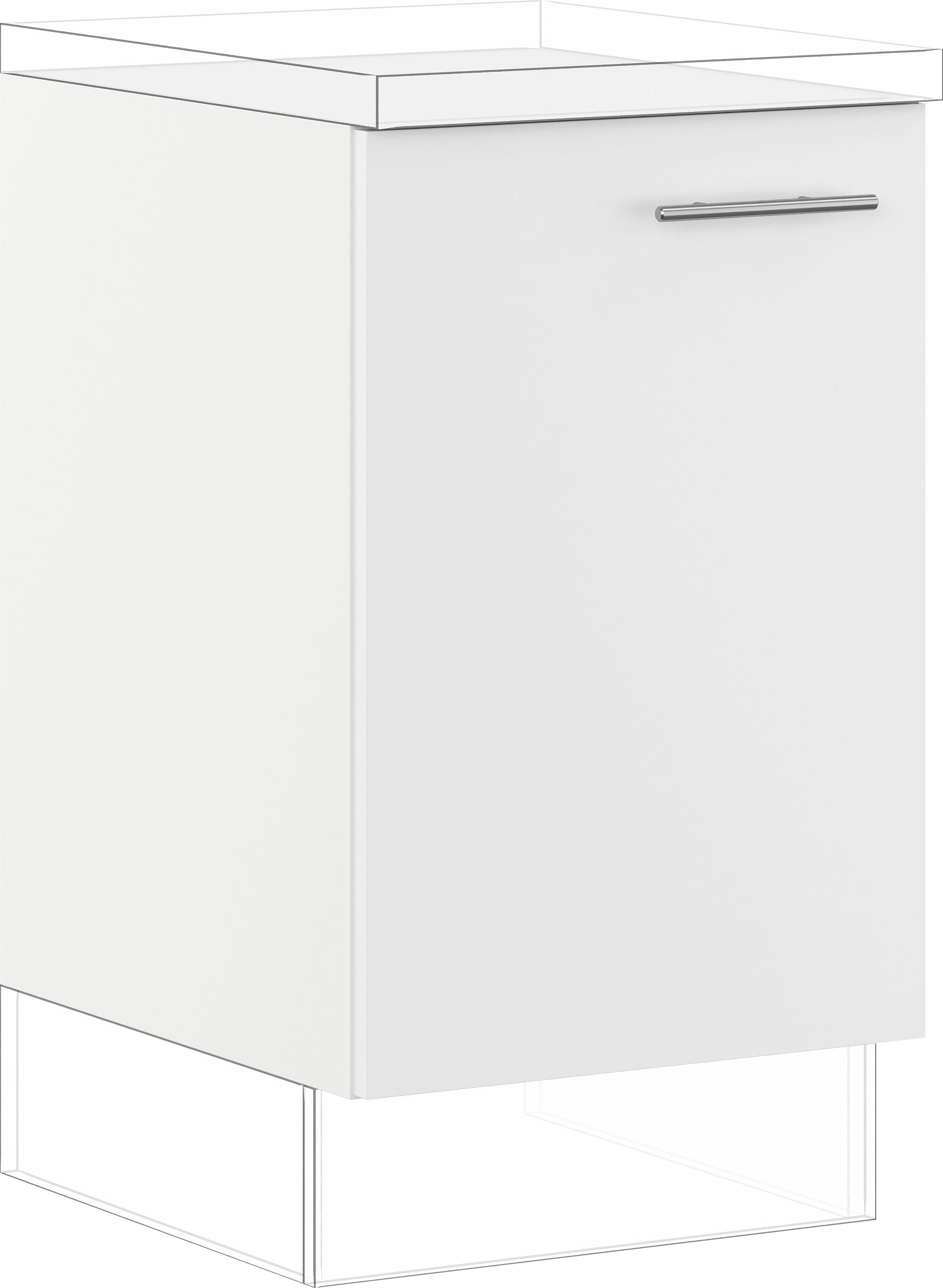 Spülenunterschrank IMPULS KÜCHEN ""Prag und Valencia", Breite/Höhe: 50/72,3 cm", weiß, B:50cm H:72,3cm T:57,6cm, Dekorfolie, Holzwerkstoff, Schränke, Küchenunterschrank, vormontiert, mit Soft-Close