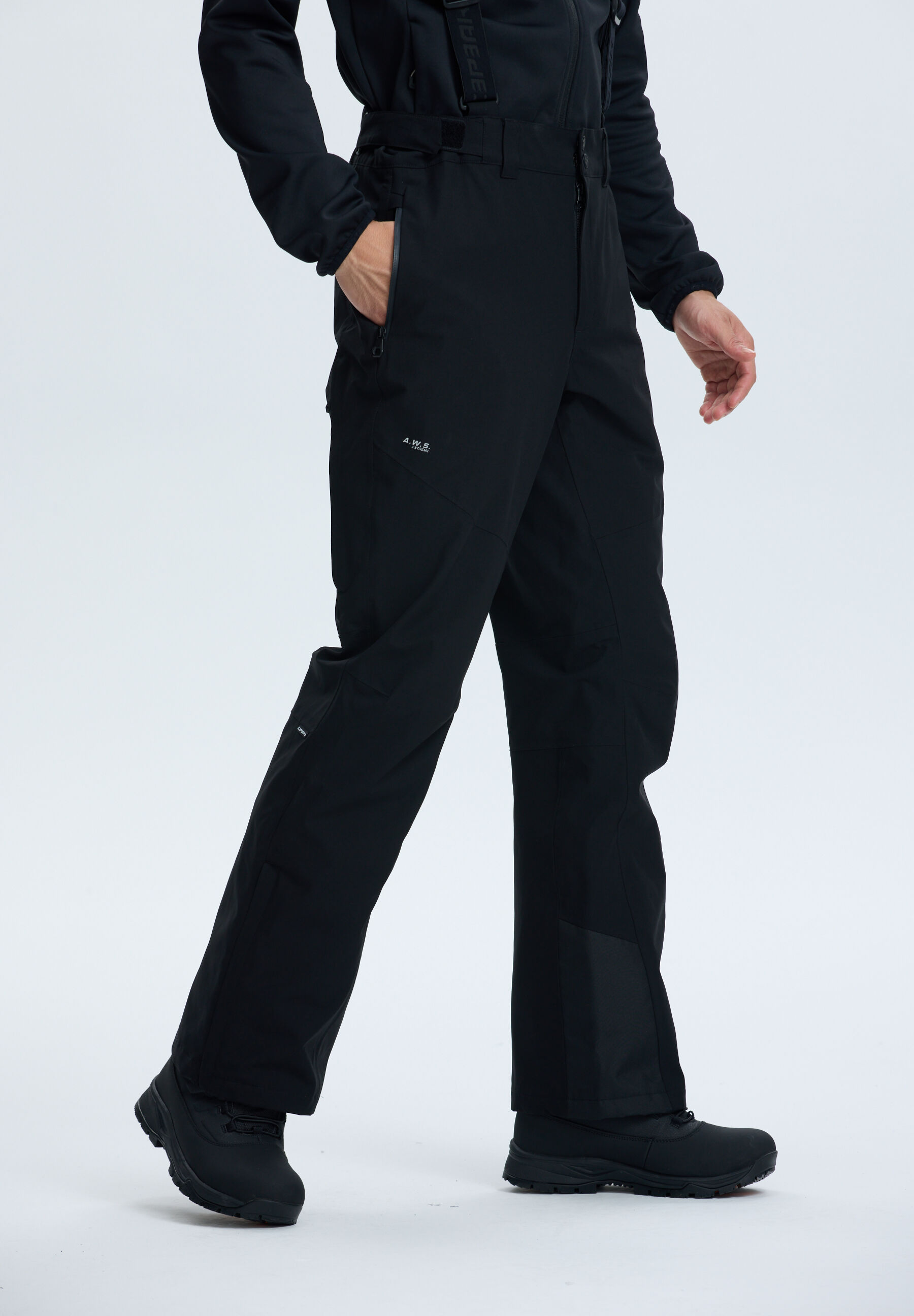 Skihose ICEPEAK "Icepeak Stepphose Fairfield", Herren, Gr. 48, EURO-Größen, schwarz, 100% Polyester, Hosen Skihose