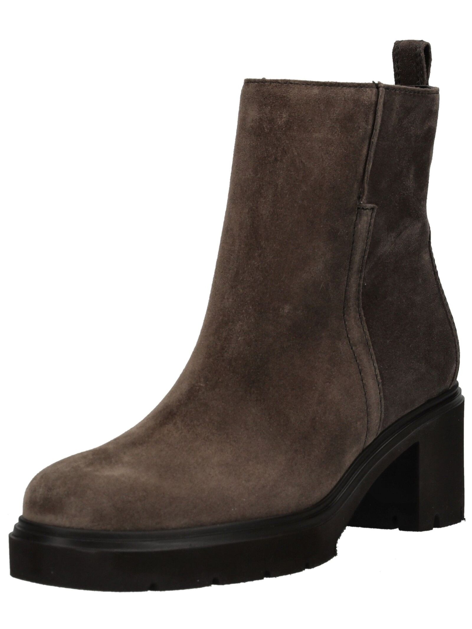 Stiefelette GABOR "Gabor Stiefelette Veloursleder", Damen, Gr. 38, dunkelbraun, Veloursleder, Schuhe Stiefelette