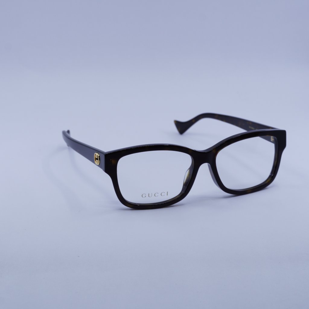 Gucci Accessories | Gucci Gg1259oa 002 Eyeglasses Dark Havana 55mm Rectangle Frame | Color: Brown | Size: 55 - 16 - 145