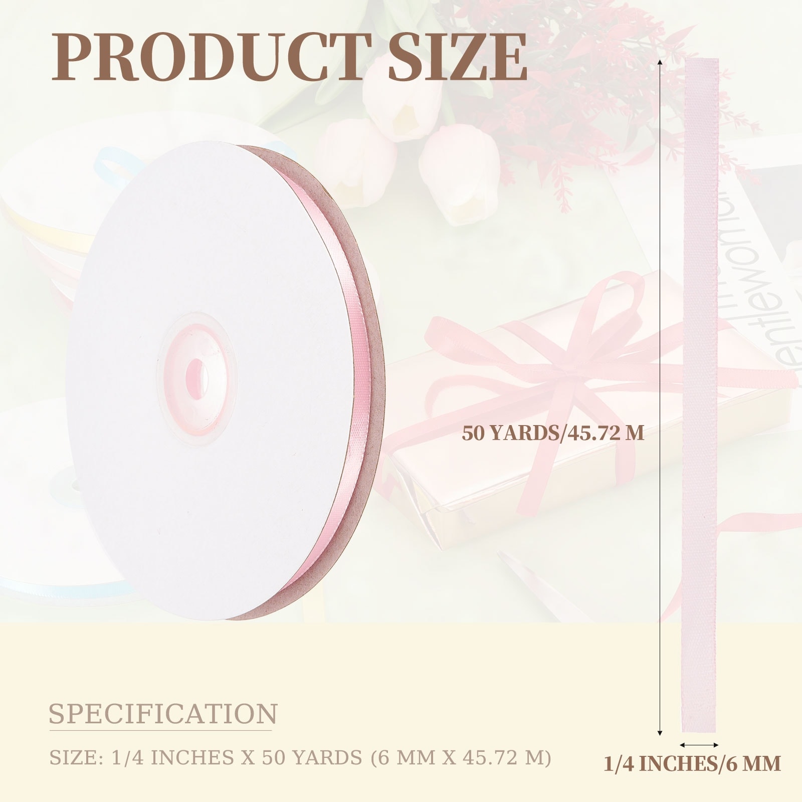 Satin Ribbon Roll, Gift Wrapping Ribbon for Cutting Ceremony Kit Grand Opening Car Bow Chair Sash DIY Sewing Craft Wedding