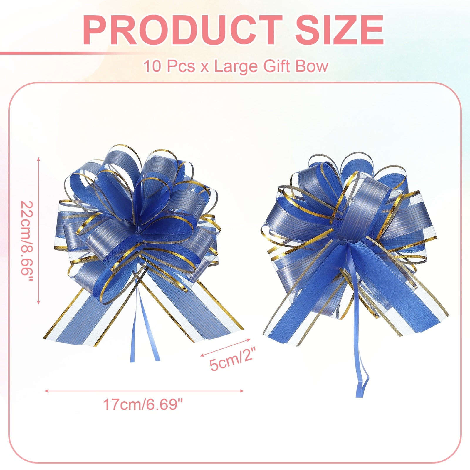 Large Gift Bow Pull Bows for Gift Wrapping Present Valentine's Day Party Birthday Christmas Basket - 9x7 Inch