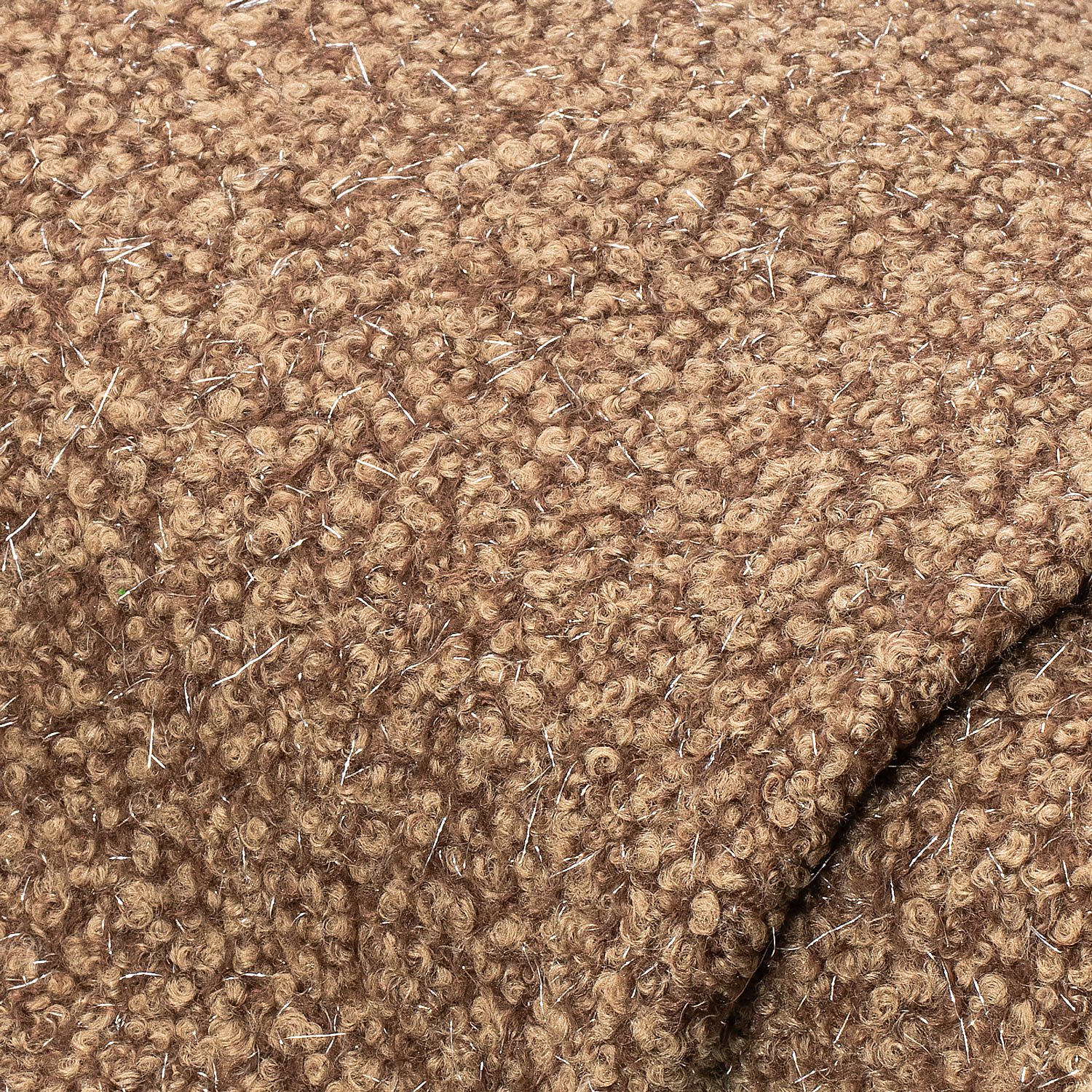 Bouclé Lurex mit Glitzer, hellbraun Image