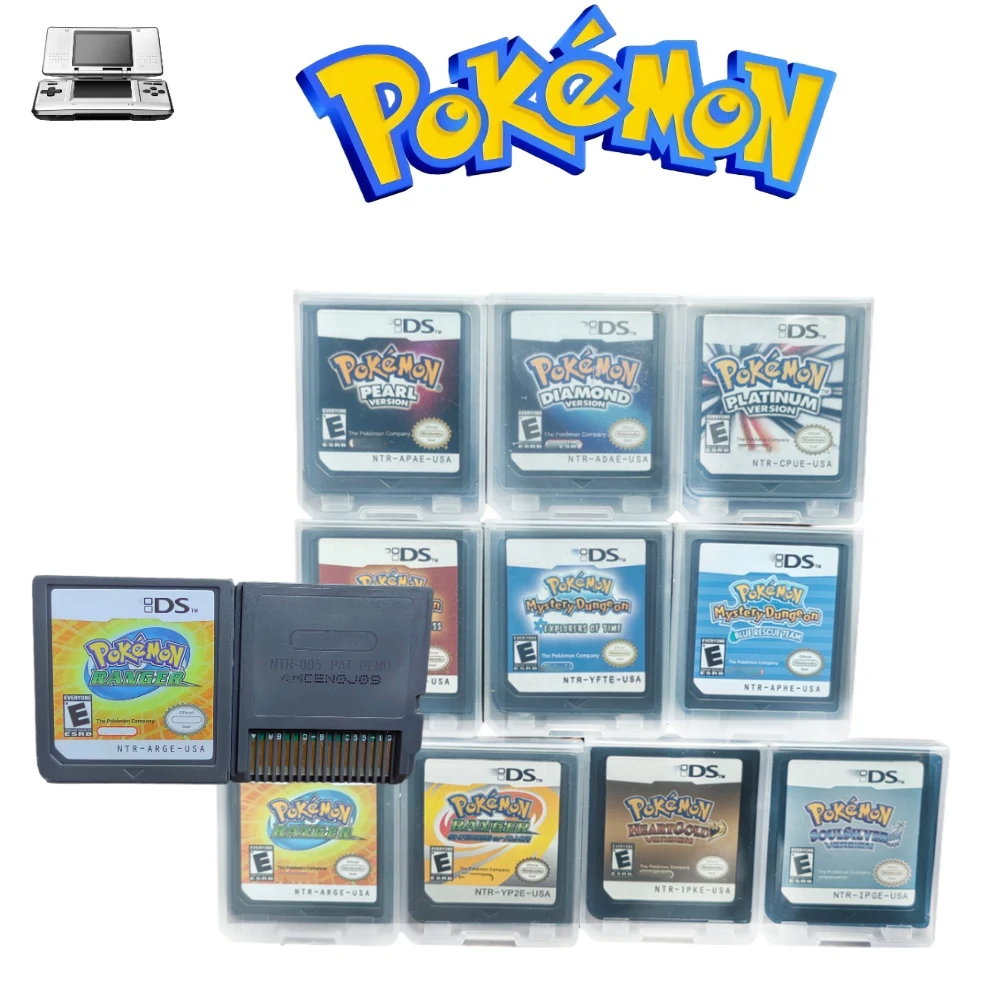 Cartouche de Console de jeu vidéo, carte de jeux américaine, série Pokemon, HeartGold SoulSilver Platinum Diamond Pearl, anglais pour NDSL 2DS 3DS