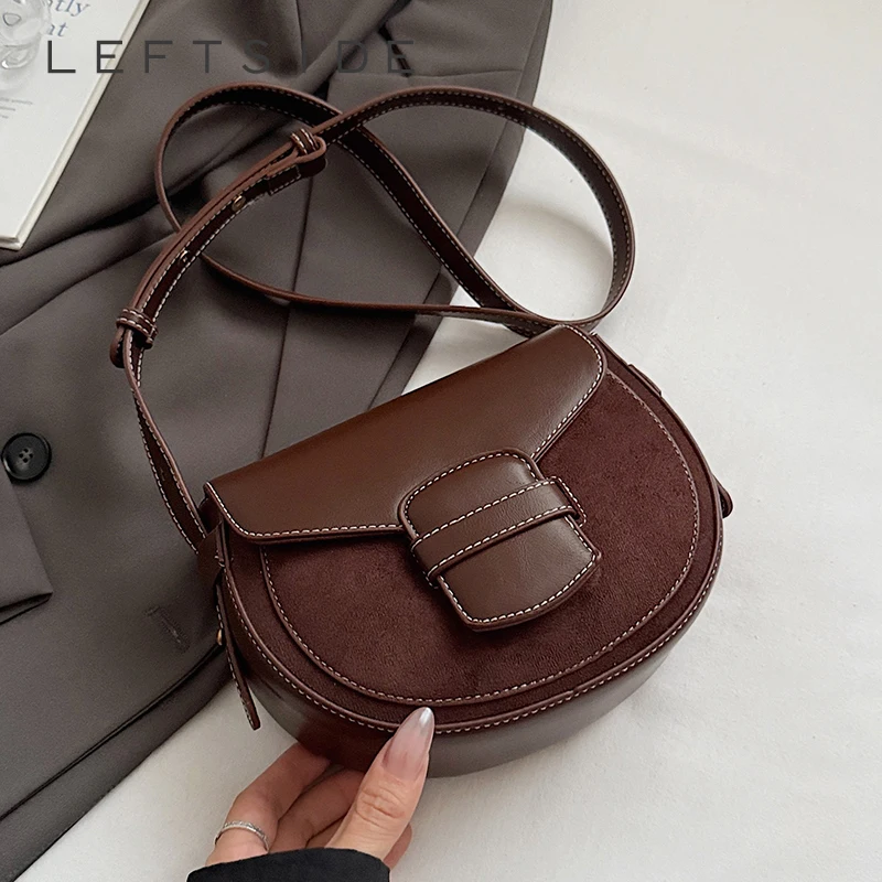 LEFTSIDE – petit sac à bandoulière en cuir PU pour femmes, sac à bandoulière de selle rétro d