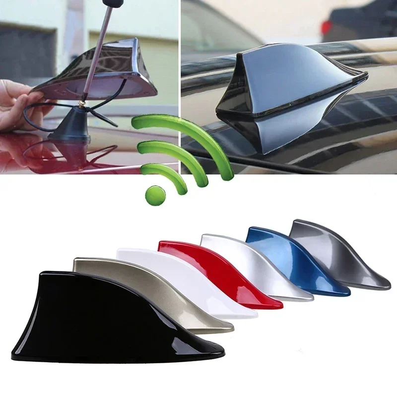 Car Radio Shark Fin Car Shark Antenna Radio FM Signal Design For All Automobiles Aerials Auto Exterior Styling Replacement Parts