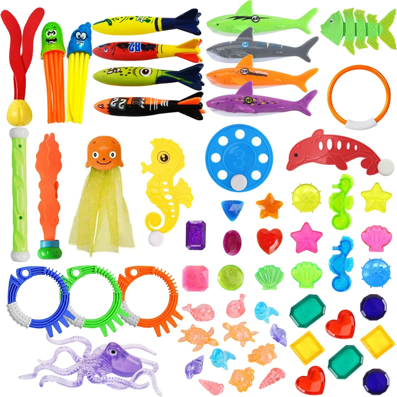 Kinder Tauchen Spielzeug Set Kunststoff Kinder Unterwasser Training Sommer Float Schwimmbad Zubehör Torpedo Algen Wasser Spielzeug TMZ
