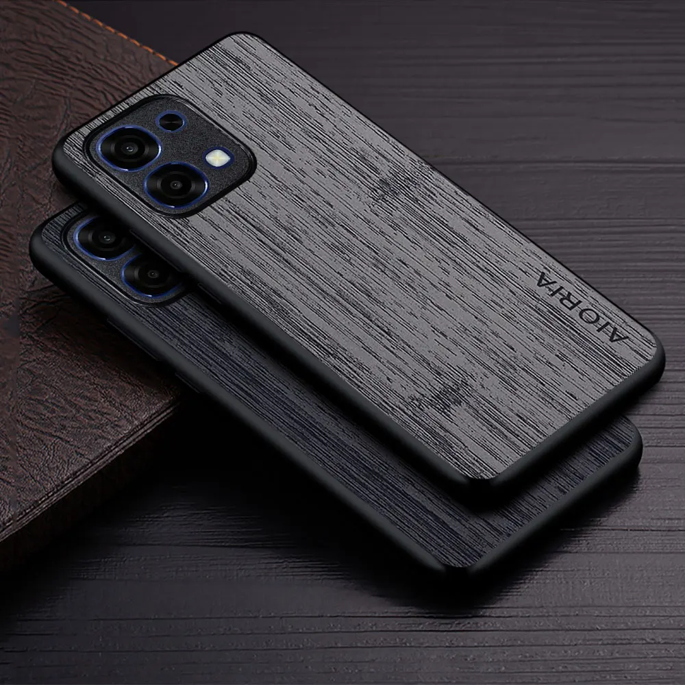 Custodia per Oppo A5 A6 Pro A60 5G 4G Oppo A5 A9 2020 Custodia diritta in ecopelle con venature del legno Funda di lusso per Oppo A6 Pro custodia