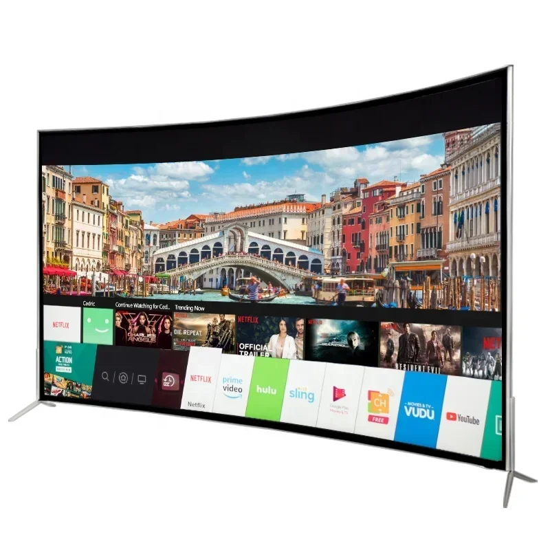 75-Zoll-Fernseher mit gebogenem Bildschirm, Android Wifi 50 65-Zoll-Fernseher Smart 4K Ultra HD LCD 8K LED DLED 85-Zoll-Display-Fernseher für Hotels