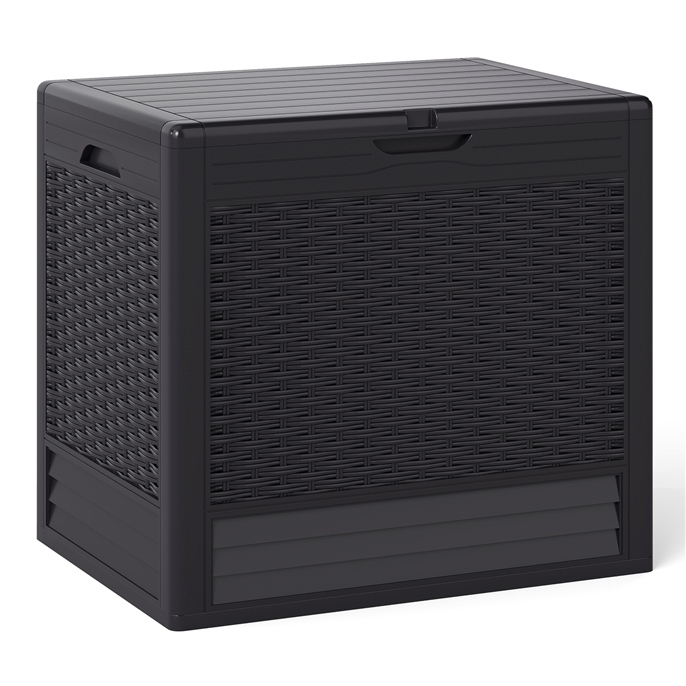COSTWAY Kissenbox, Kissenbox, wetterfest 96 l, Aufbewahrungsbox, abschließbar, Rattan Image