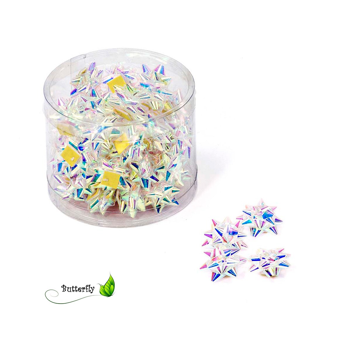 Star 50 Rosetten 2cm selbstklebend Fertigschleifen Deko Geschenkschleifen klein mini Image