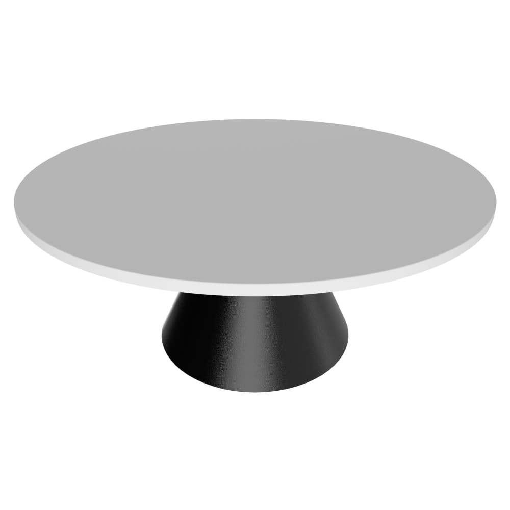 Tavolo da pranzo Ø120 cm in legno base cono in metallo nero e bianco