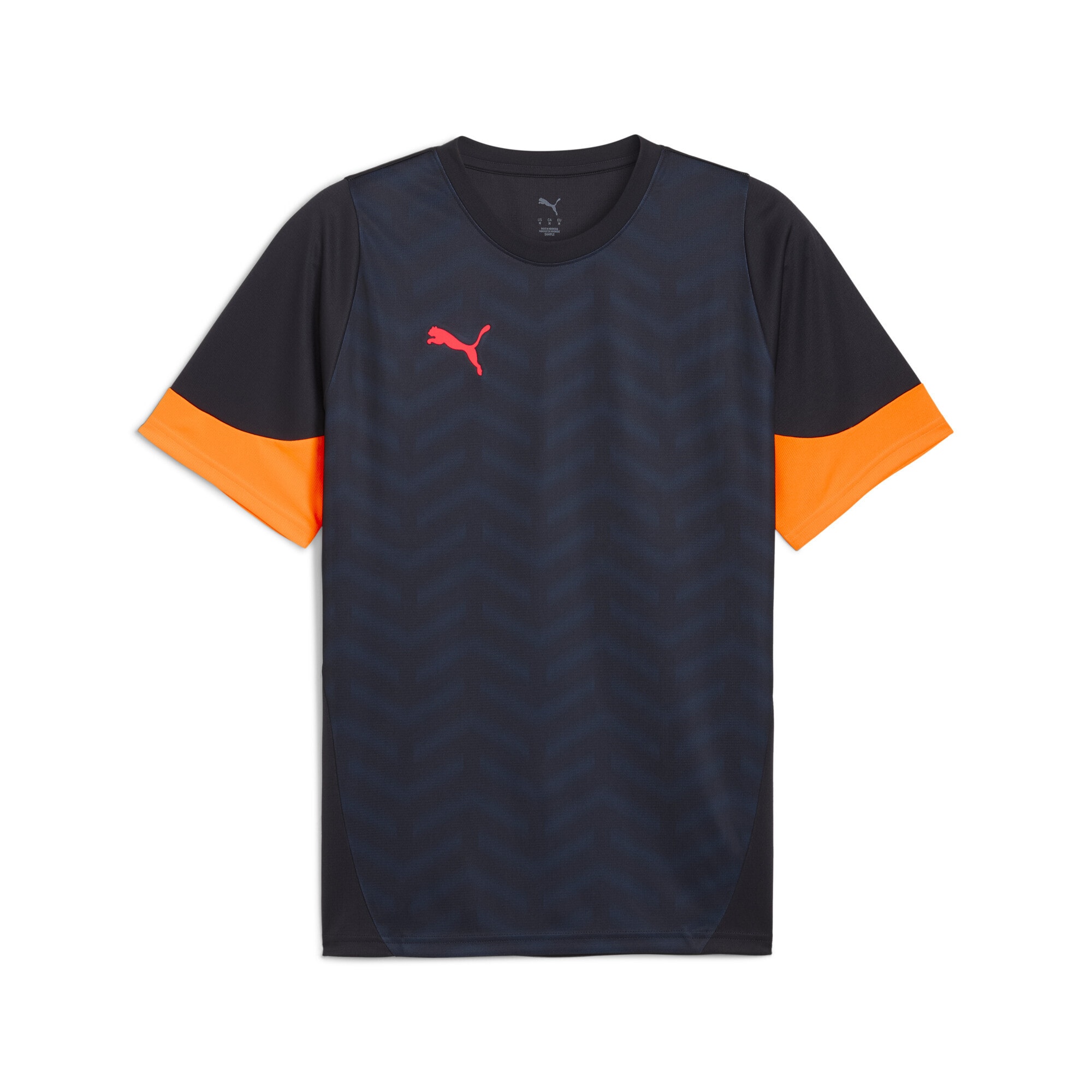 Trainingsshirt PUMA "individualCUP Fußballtrikot Herren", Herren, Gr. XS, new navy glowing rot heat fire blau orange, Obermaterial: 100% Polyester, bedruckt, regular fit, Rundhals, Shirts