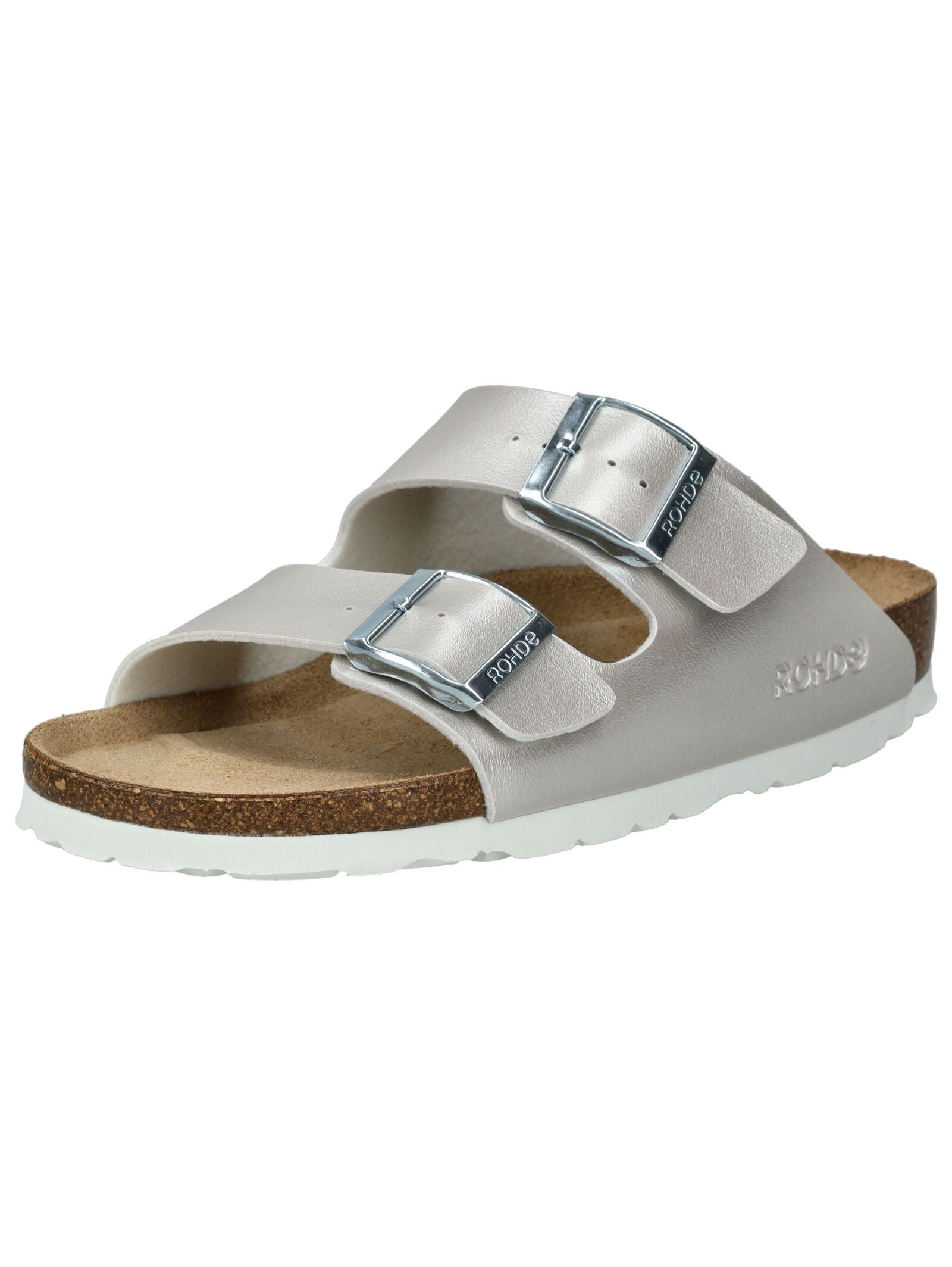 Pantolette ROHDE "Rohde Pantoletten Leder", Damen, Gr. 40, weiß, Leder, Schuhe Pantolette