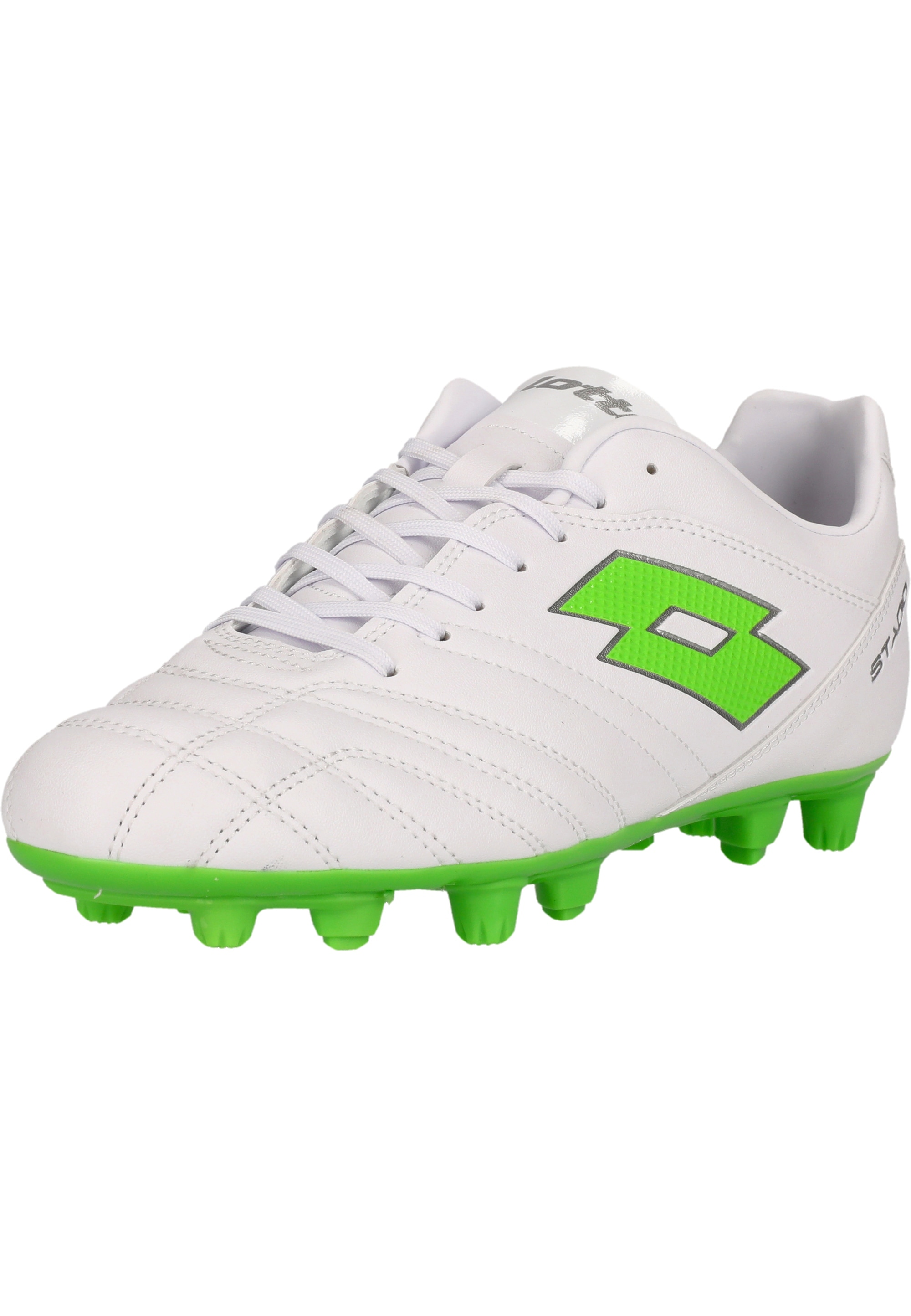Fußballschuh LOTTO "Stadio 705", Herren, Gr. 41, grün (weiß, grün), Polyurethane, Schuhe Fußballschuh, für festen Untergrund und Naturrasen