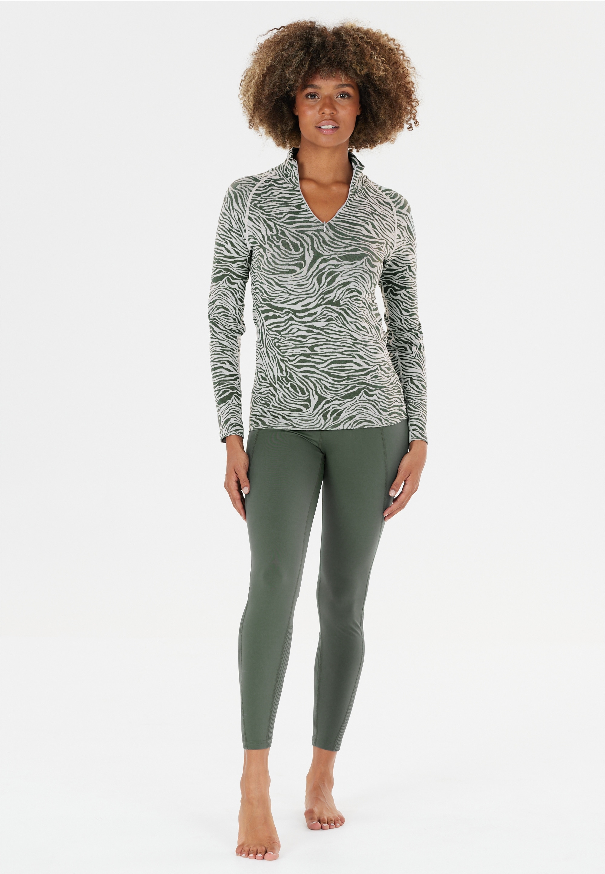 Funktionsshirt ATHLECIA "Ralphie", Herren, Gr. S/M, grün, 61% Nylon, 33% Polyester, 6% Elasthan, mehrfarbig, normal, ohne Ausschnitt, Shirts Funktionsshirt, aus funktionalem Stretch-Material